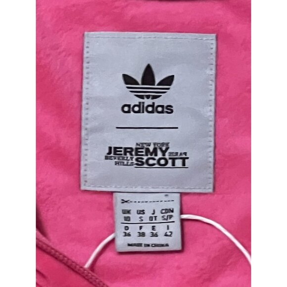 adidas x Jeremy Scott Originals Track Top Velour Solar Pink Size Small H50967 - Picture 9 of 9